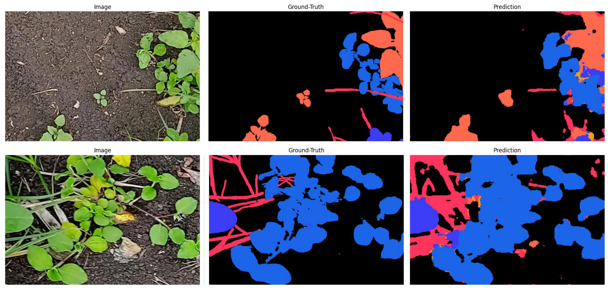 Training results: image, ground truth, prediction